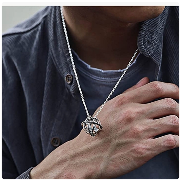 5/$25 Silver rotating cosmic 2 in 1 ring/ necklace pendant Sz 12, New, sealed - Picture 9 of 11